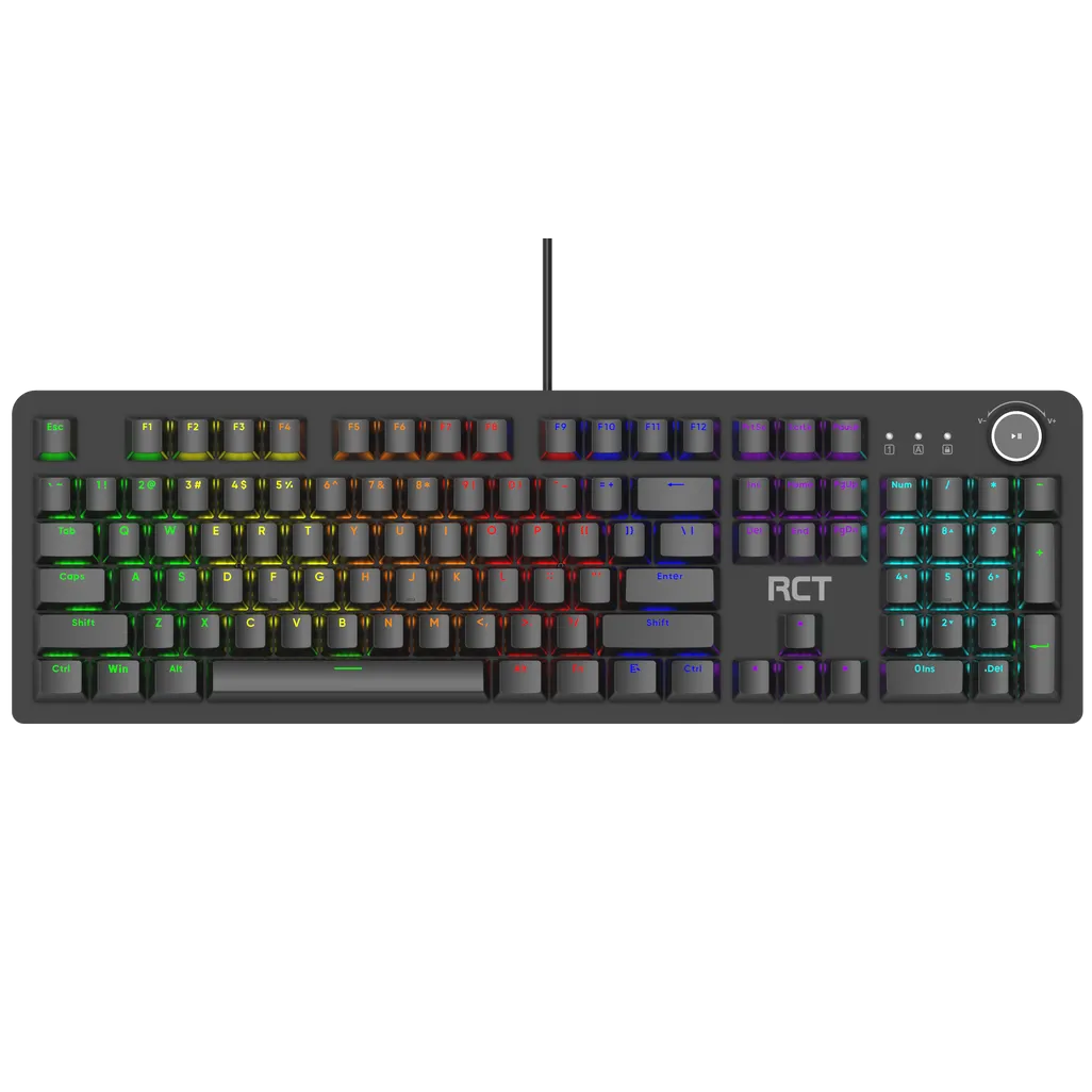 RCT HyperKey 104 keys Mechanical Gaming Keyboard; Blue mechanical switches; Multi Color LED Backlight.