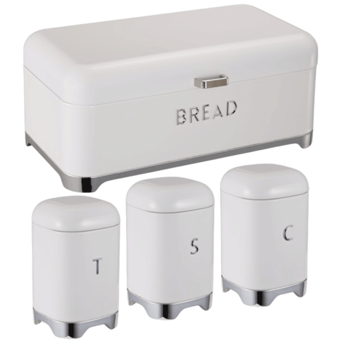 Recliner Deluxe White With Silver Base Bread Bin - CH911-N