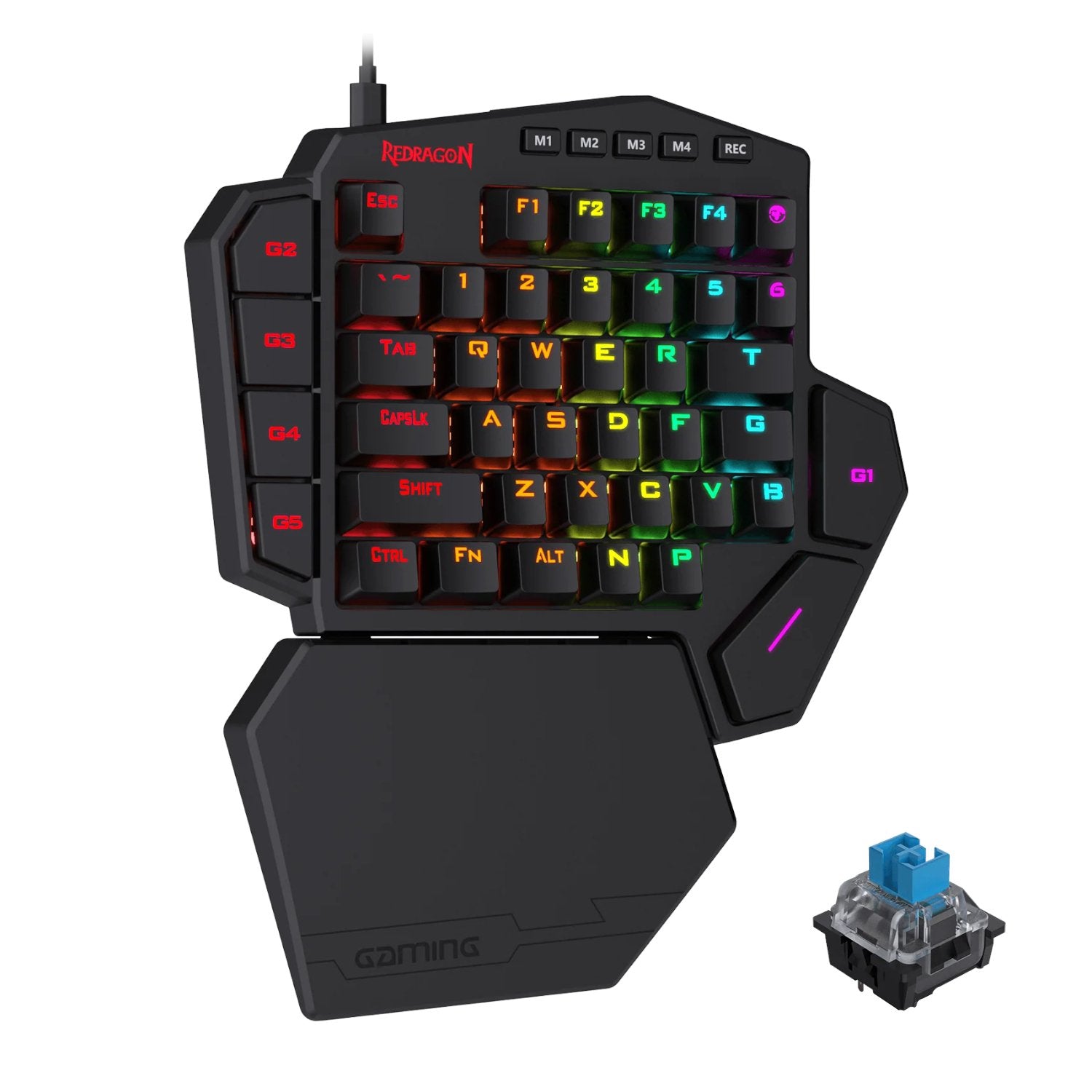 Redragon Redragon K585 DITI ELITE PRO RGB 40% Wireless Mechanical Gaming Keyboard - Blue Switches