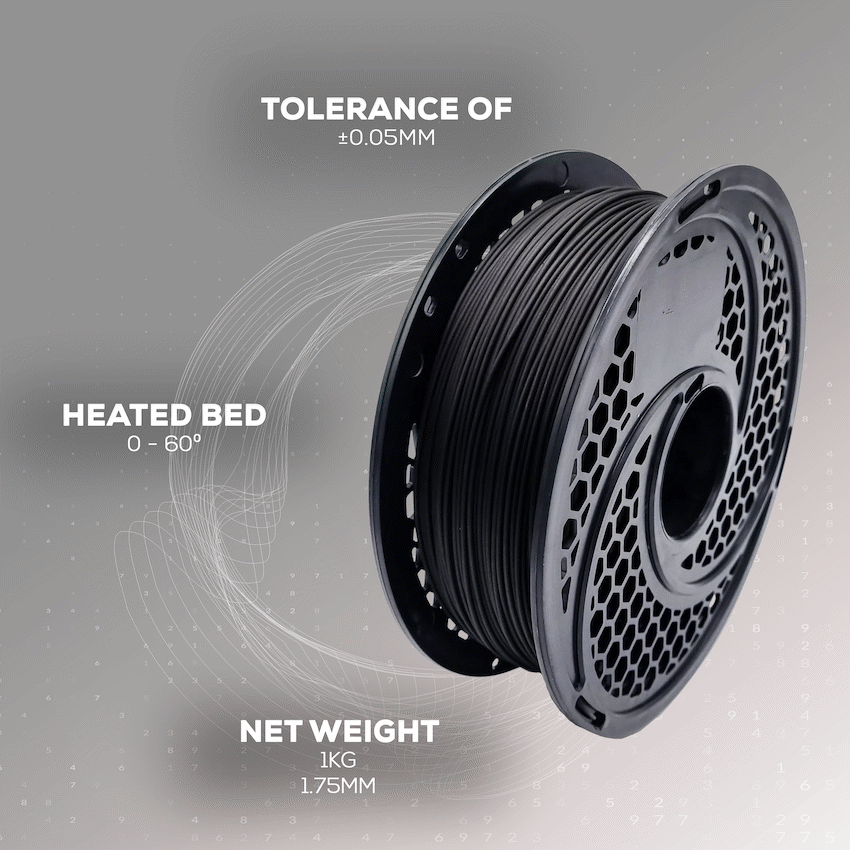 SA Filament Devices PLA Filament - Black - 1kg - 1.75mm