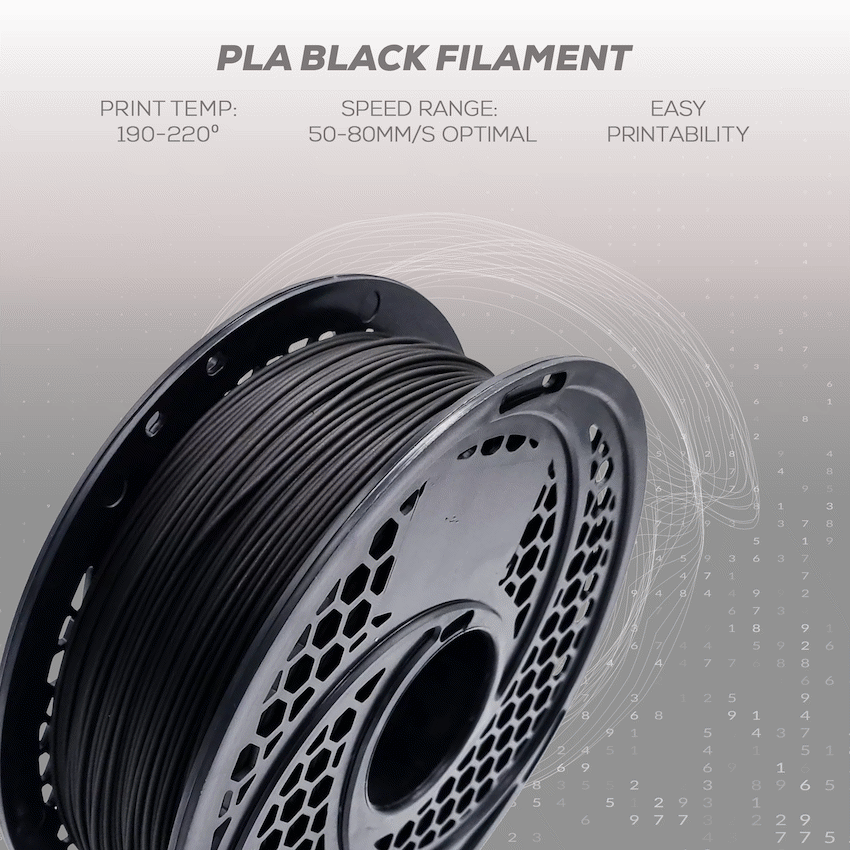 SA Filament Devices PLA Filament - Black - 1kg - 1.75mm