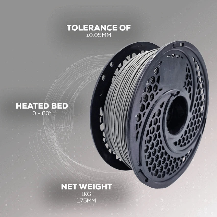 SA Filament Devices PLA Grey Filament 1kg, 1.75mm