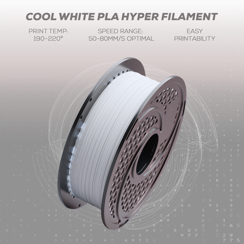 SA Filament Devices SA Filament PLA Hyper Filament 1kg - Cool White