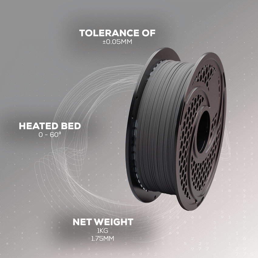 SA Filament Devices SA Filament PLA Hyper Filament 1kg - Dark Grey