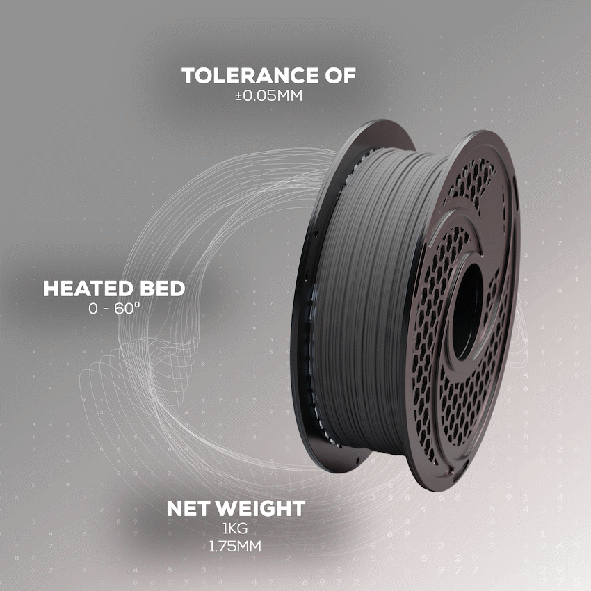 SA Filament Devices SA Filament PLA Hyper Filament 1kg - Grey