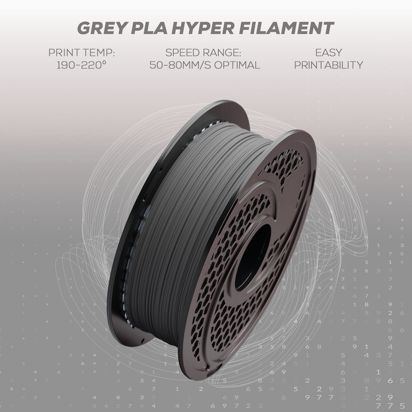 SA Filament Devices SA Filament PLA Hyper Filament 1kg - Grey