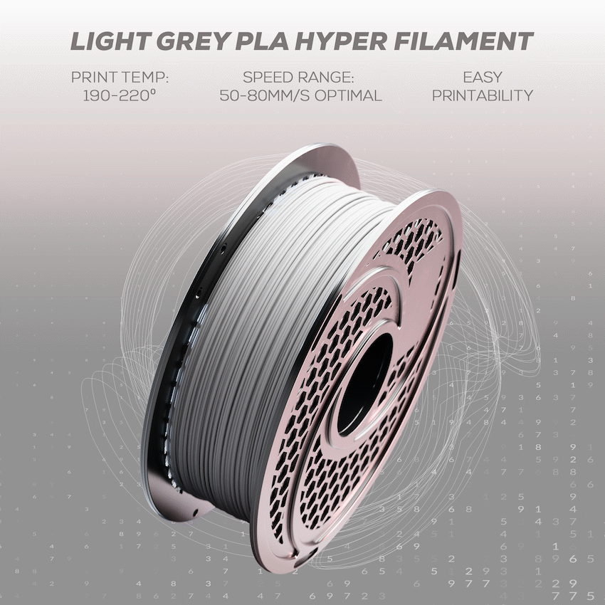 SA Filament Devices SA Filament PLA Hyper Filament 1kg - Light Grey