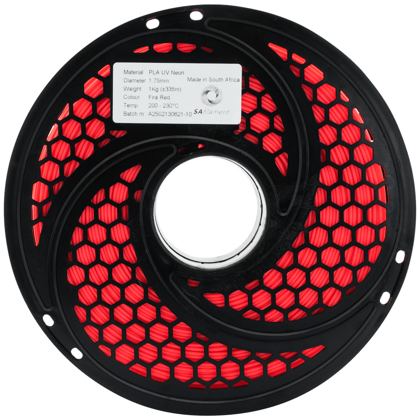 SA Filament Devices SA Filament PLA UV Neon Filament 1kg -  Fire Red