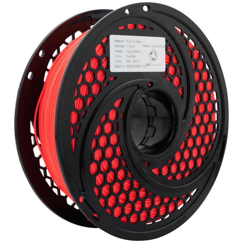 SA Filament Devices SA Filament PLA UV Neon Filament 1kg -  Fire Red