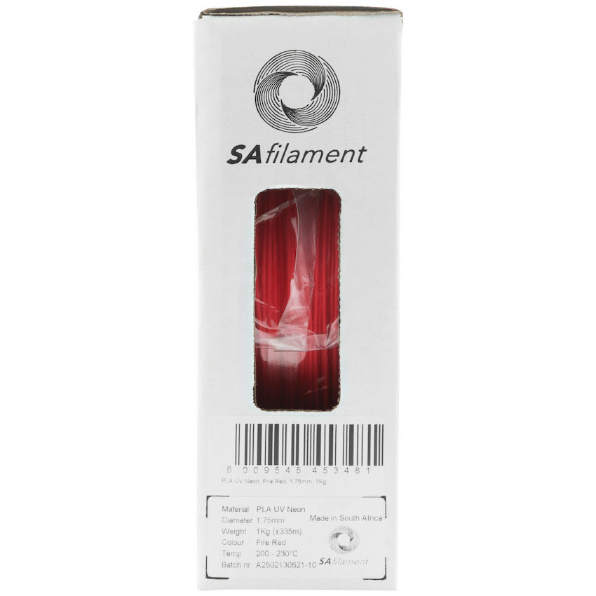 SA Filament Devices SA Filament PLA UV Neon Filament 1kg -  Fire Red