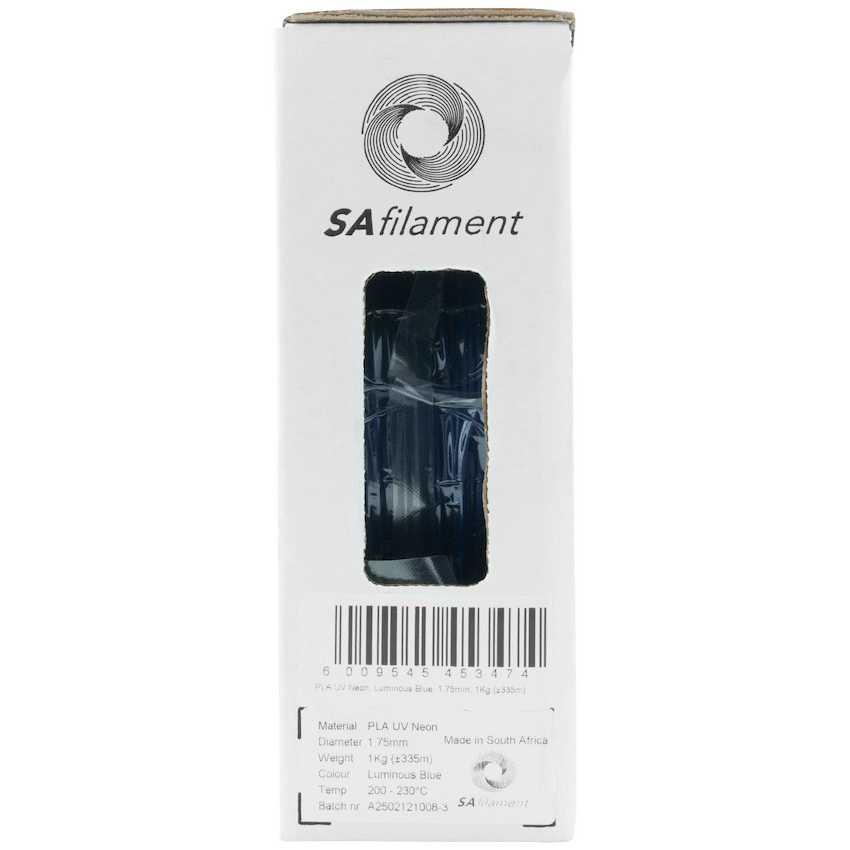 SA Filament Devices SA Filament PLA UV Neon Filament 1kg - Luminous Blue