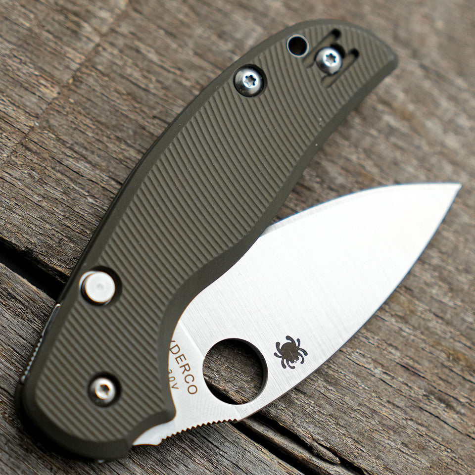 AWT Spyderco Sage 6 Scales – Aggressive Agent Milling - Contoured - Anodized OD Green