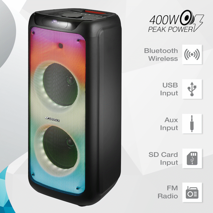 Sansui Audio Sansui SNP100 10" Party Speaker - Black