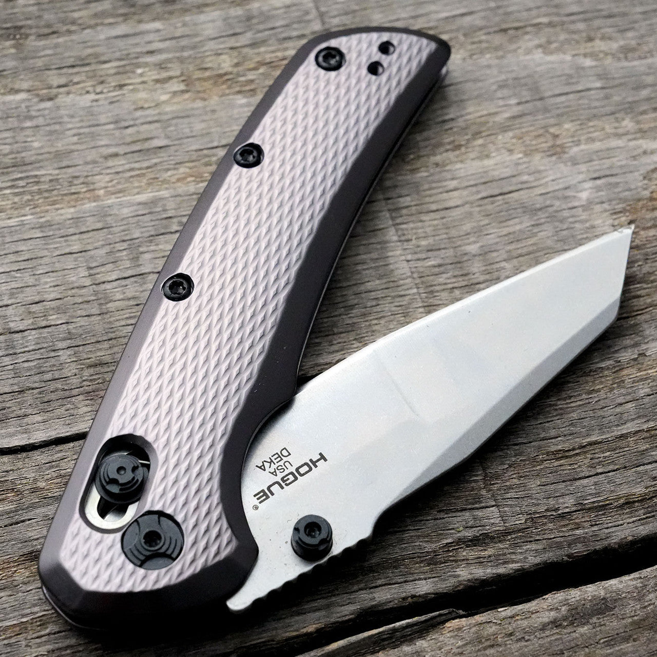 AWT Limited Hogue Deka Scales - Checker Milling - Shadow Chrome Anodized