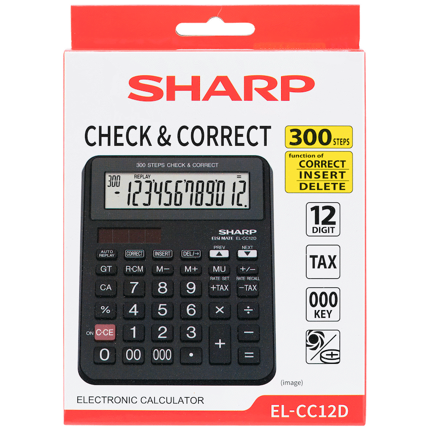Sharp Education and learning Sharp EL-CC12D Desk Calculator - CheckCorrect Tax