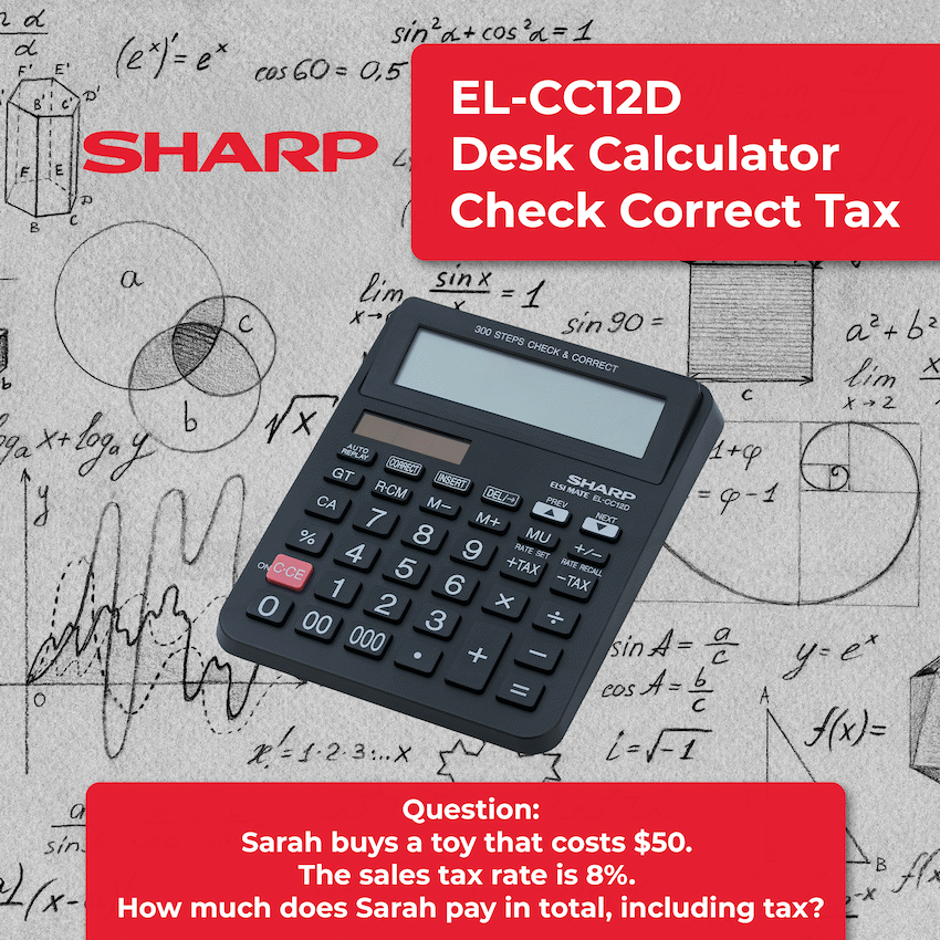 Sharp Education and learning Sharp EL-CC12D Desk Calculator - CheckCorrect Tax