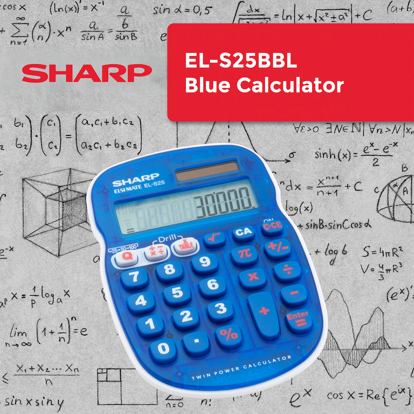 Sharp Education and learning Sharp EL-S25 Calculator - Blue - Blister