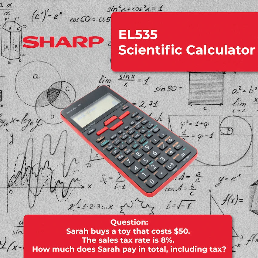 Sharp Education and learning Sharp EL535 Scientific Calculator - 422 Functions- Red