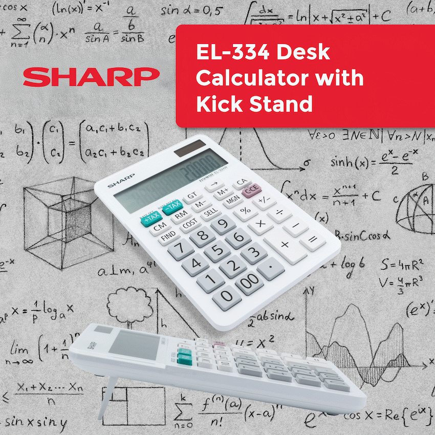 Sharp Education and learning Sharp ElsiMate EL334WB - 12 Digit Desk Calculator