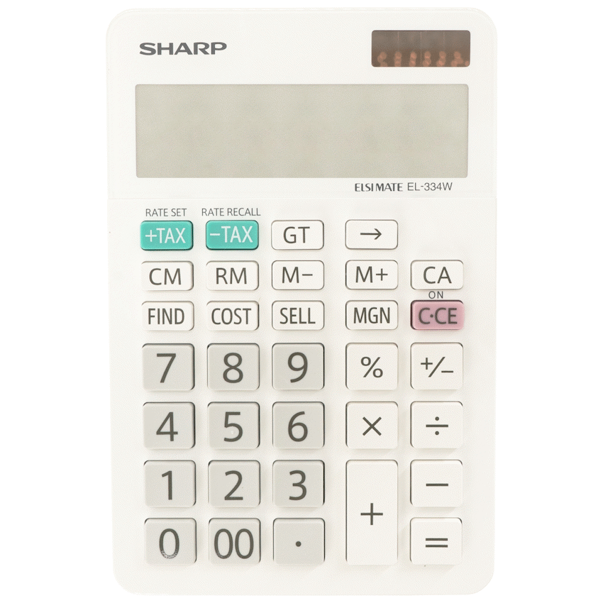 Sharp Education and learning Sharp ElsiMate EL334WB - 12 Digit Desk Calculator