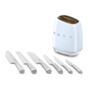 Smeg Smeg Pastel Blue Retro Knives Block Set - KBSF02PB