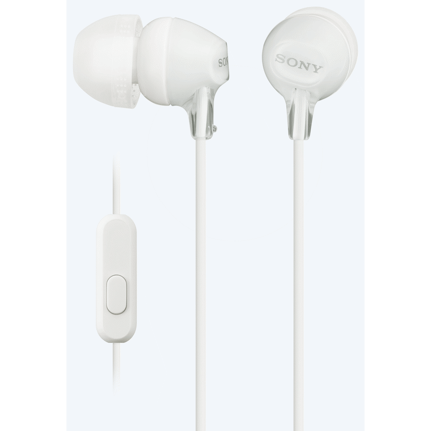 Sony Audio Sony MDR-EX15AP (White) InEar Earphone with Mic for iPhone - Android - Blackberry