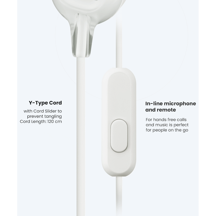 Sony Audio Sony MDR-EX15AP (White) InEar Earphone with Mic for iPhone - Android - Blackberry