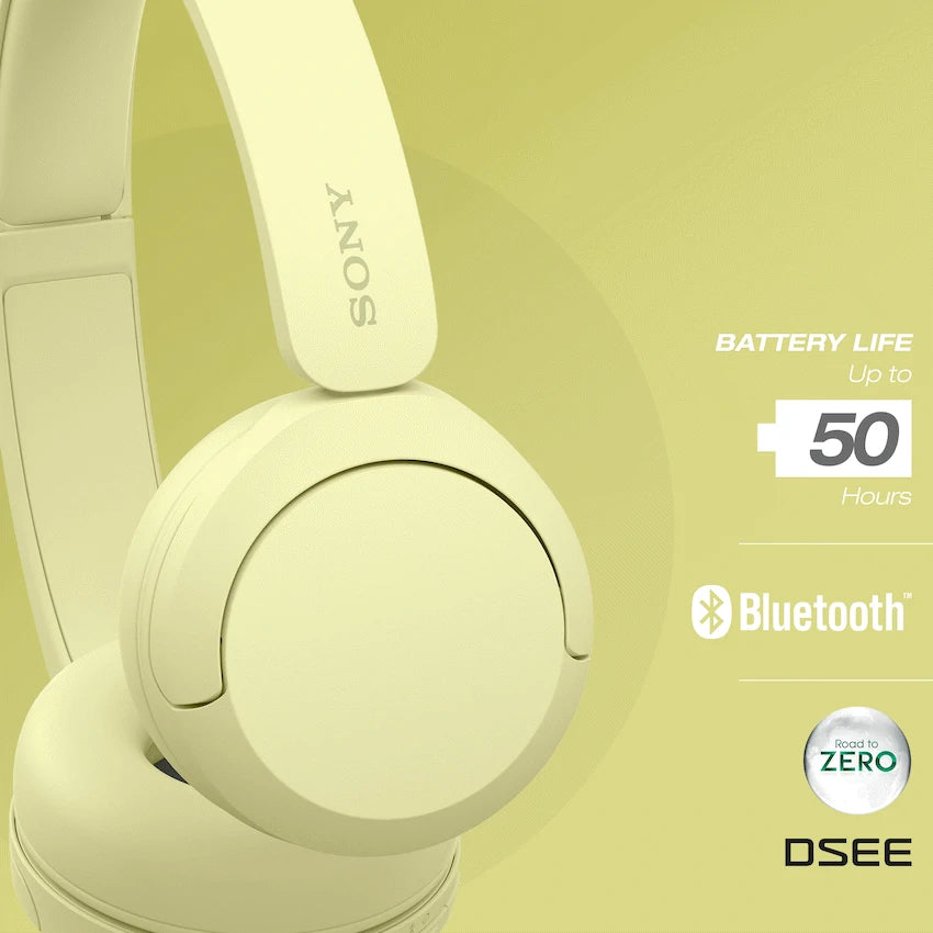 Sony Audio Sony WH-CH520 (Yellow) Bluetooth On-Ear Headphones