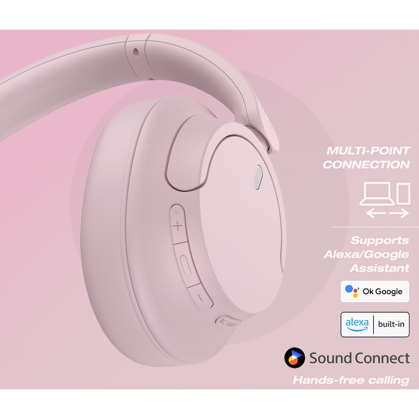 Sony Audio Sony WH-CH720 (Pink) Noise Cancelling Over-Ear Headphones