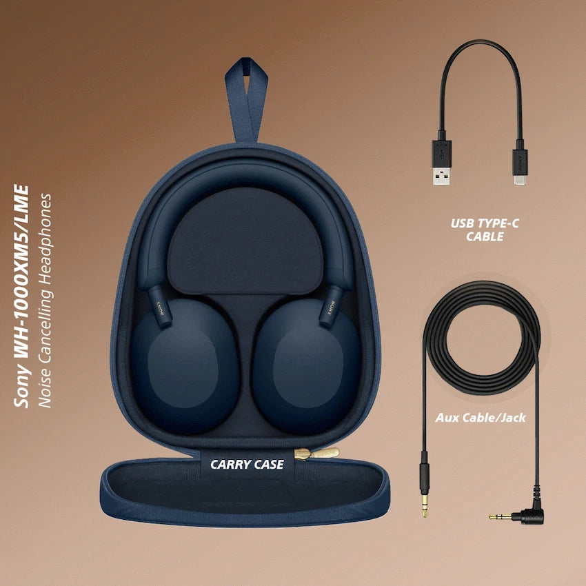 Sony Audio Sony WH1000XM5 (Blue) Noise-Cancelling BT Headphones