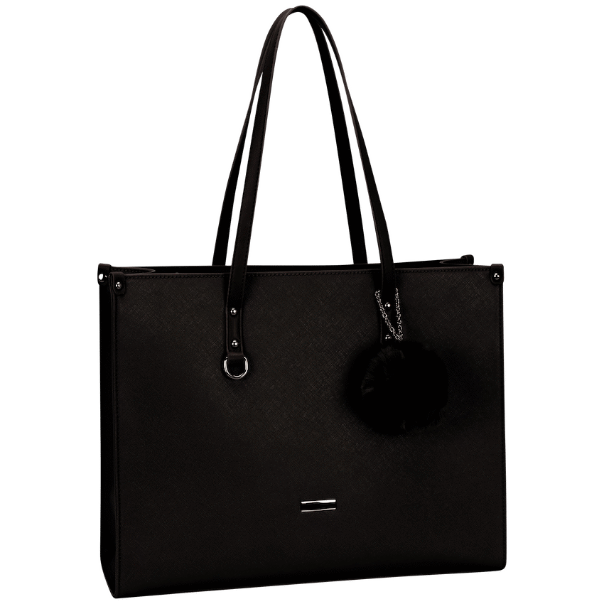Supanova Bags Supanova Pompom Ladies Laptop Bag - Black