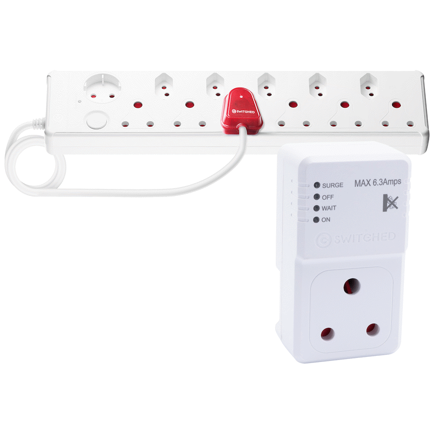 Switched Electrical 12-Way High Surge Multiplug + High Surge Protector