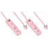 Switched Electrical 2x 3 Way Surge  Multiplug with Dual  USBs   Pink-0.5M