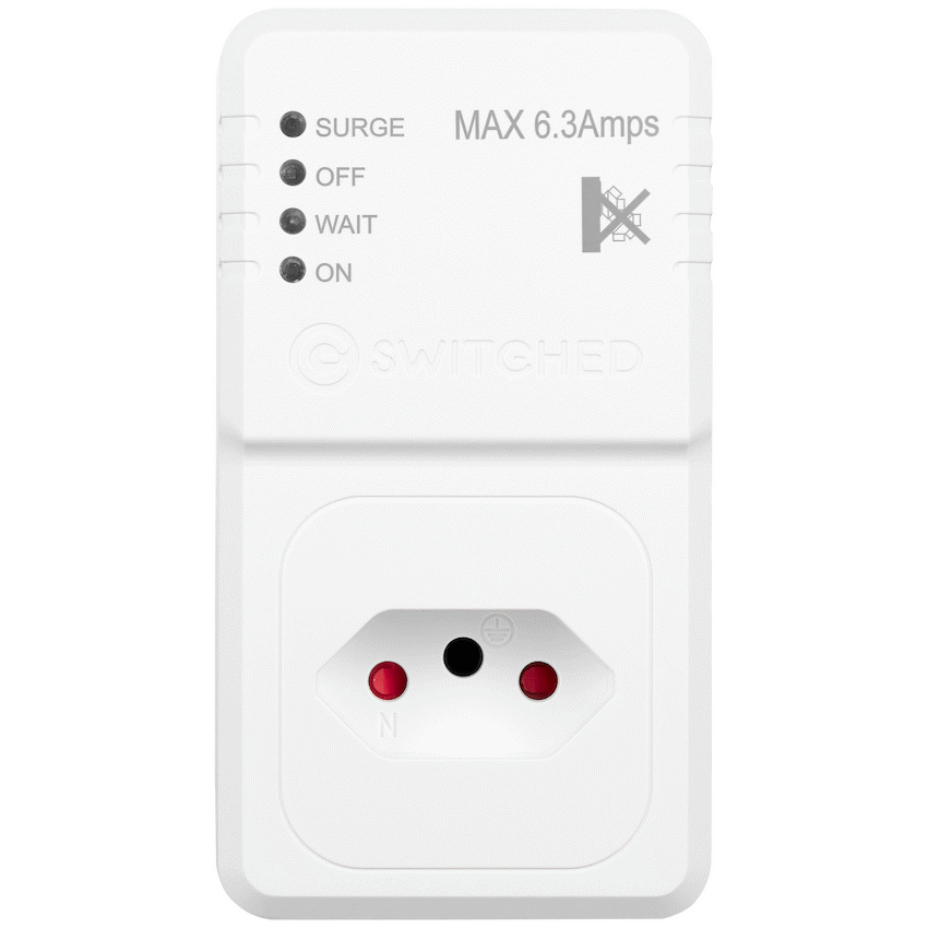 Switched Electrical Switched 1-Way TV Surge Adaptor with SANS 164-2