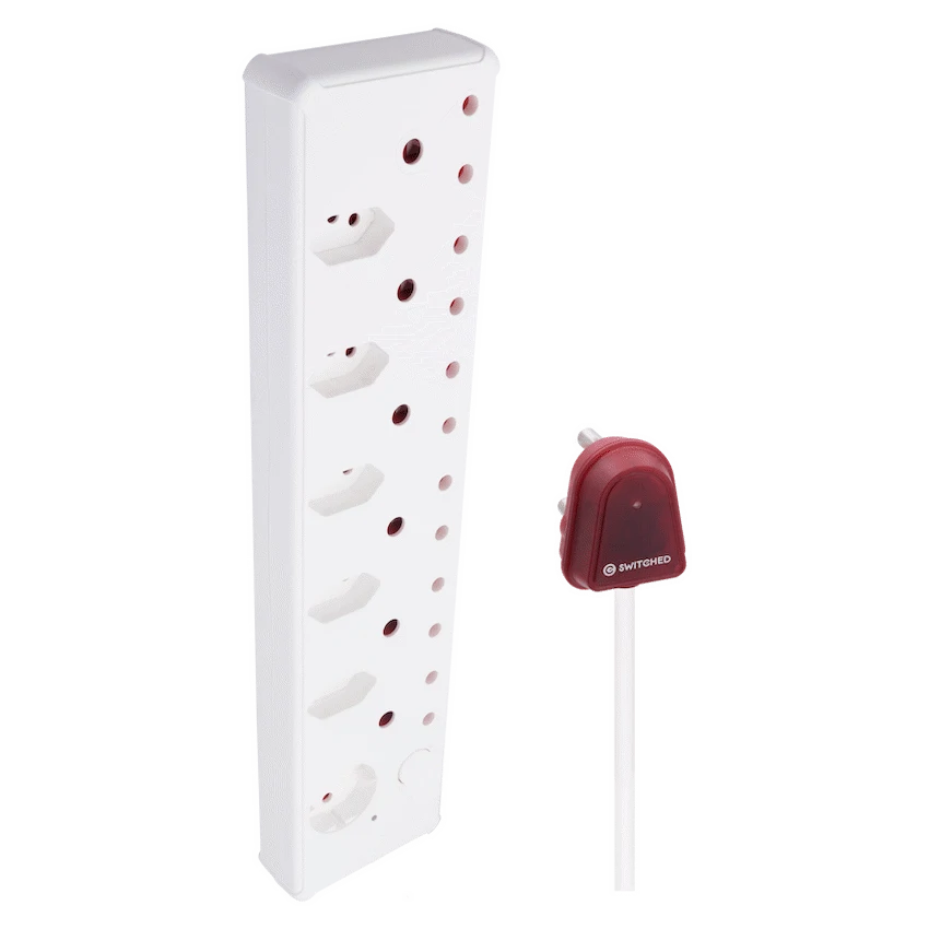 Switched Electrical Switched 12-Way High Surge Multiplug 0.5m - White