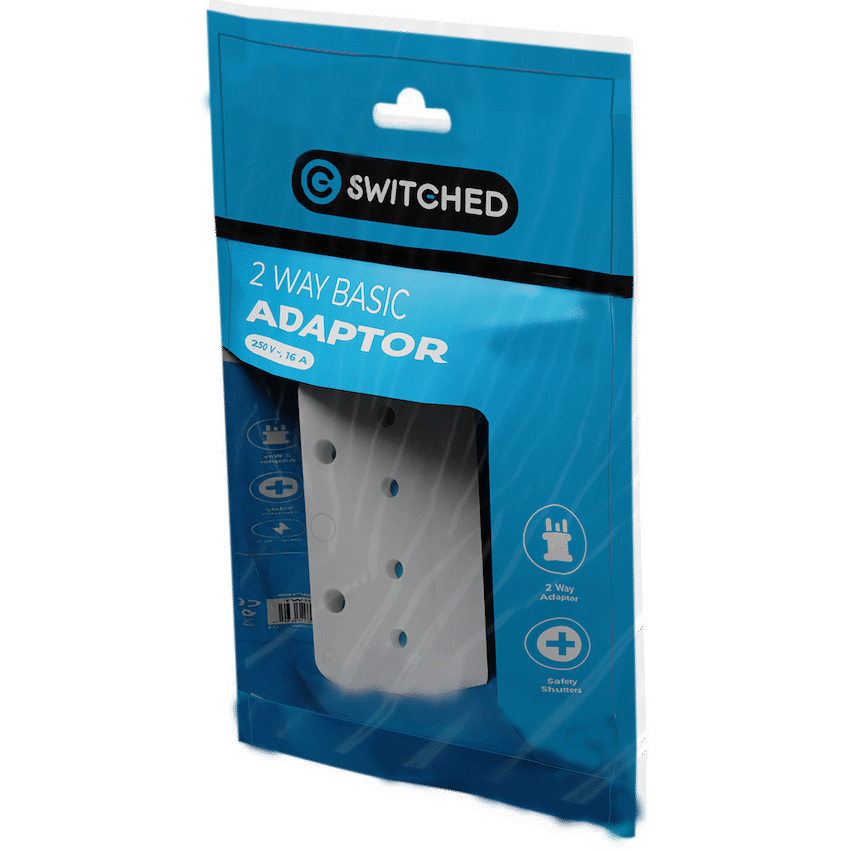Switched Electrical SWITCHED  2 Way Adaptor - White