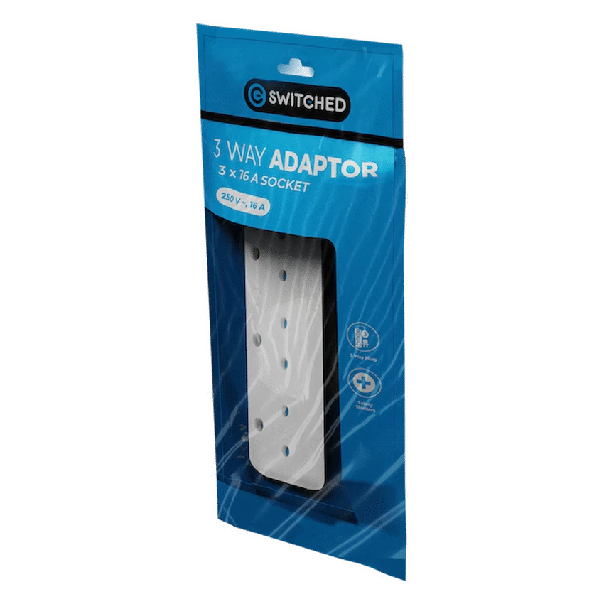 Switched Electrical Switched 3-Way 16a Adaptor