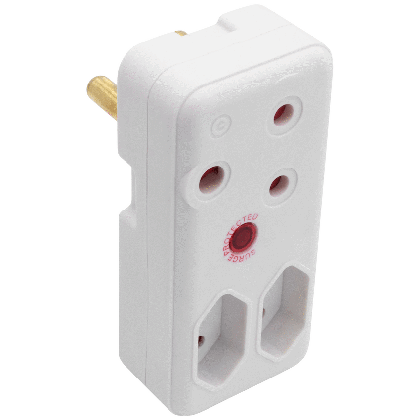 Switched Electrical Switched 3-Way Medium Surge Adaptor - White