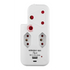 Switched Electrical Switched 3-Way Medium Surge Adaptor with Type-C + USB - White