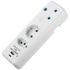 Switched Electrical Switched 3-Way Schuko Adaptor with Type C + USB