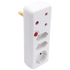 Switched Electrical Switched 4-Way Medium Surge Adaptor with Schuko - White
