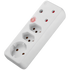 Switched Electrical Switched 4-Way Medium Surge Adaptor with Schuko - White