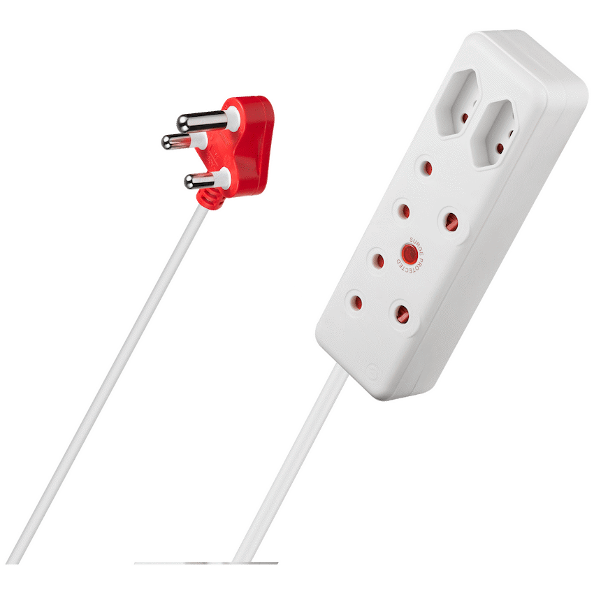 Switched Electrical Switched 4-Way Medium Surge Extension Lead 5m