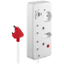 Switched Electrical Switched 4-Way with 1x Type-C + 1x USB 2.4a Socket Medium Surge-Protected 0.5m