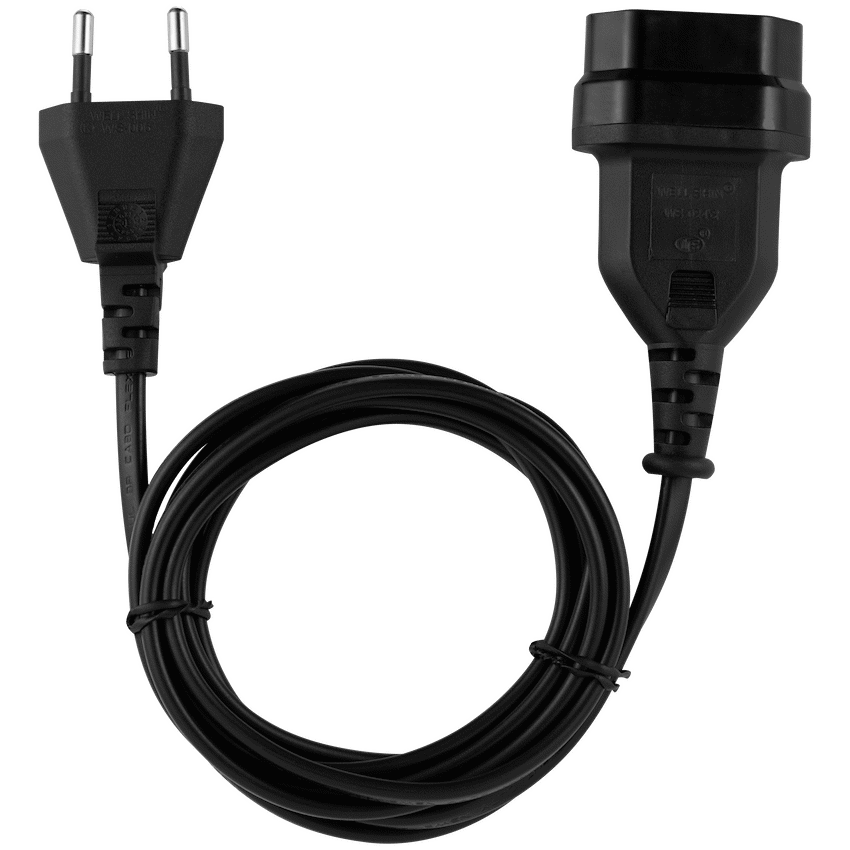 Switched Electrical Switched Easy Cable Extender 2-Pin Euro to 2-Pin Euro Socket 2m
