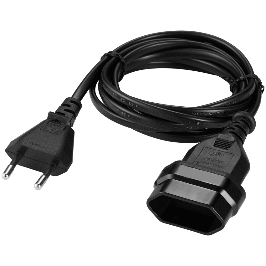 Switched Electrical Switched Easy Cable Extender 2-Pin Euro to 2-Pin Euro Socket 2m