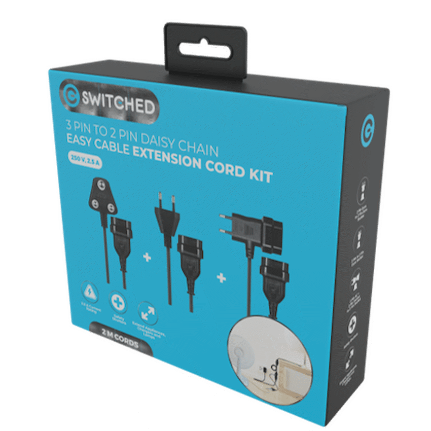Switched Electrical Switched Easy Cable Extender Daisy Chain Kit 6m Total