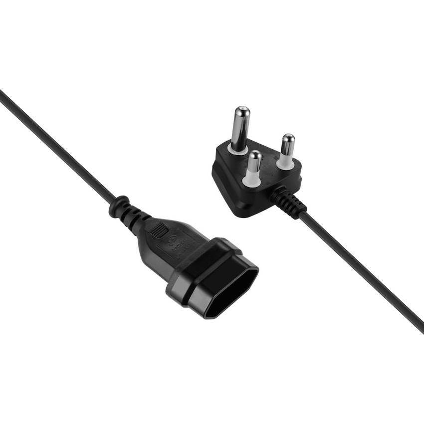 Switched Electrical Switched Easy Cable Extender SA 3-Pin to 2-Pin Euro Socket 2m - Black