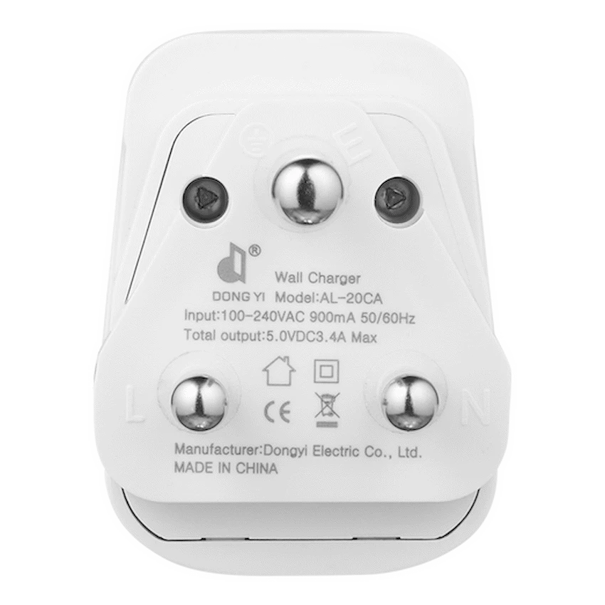 Switched Electrical Switched Halo Fast Charge Power Adaptor, USB and Type-C Ports, Output 20w - Soft Touch Night Light
