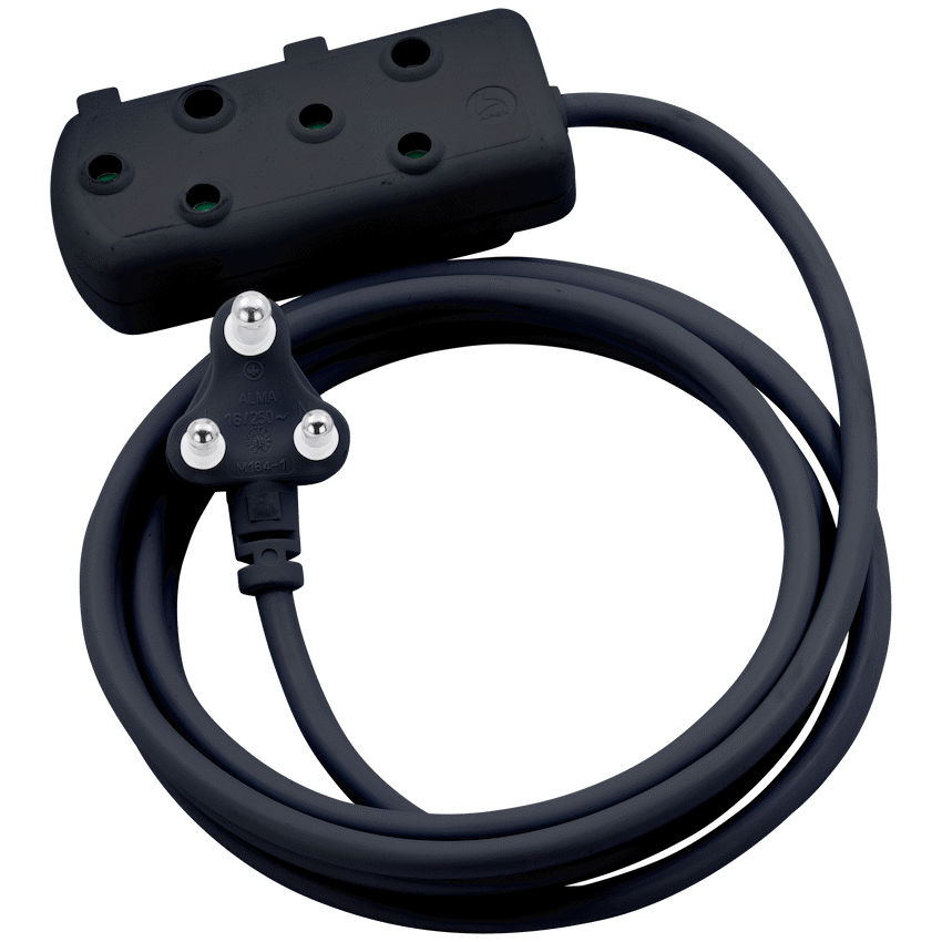 Switched Electrical SWITCHED Heavy DUTY Side By Side(SBS) EXTENSION LEADS 3M - BK